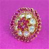 Kundan Adjustable Ring With Carat Plating