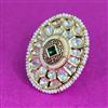 Kundan Adjustable Ring With Carat Plating