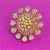 Kundan Adjustable Ring With Carat Plating