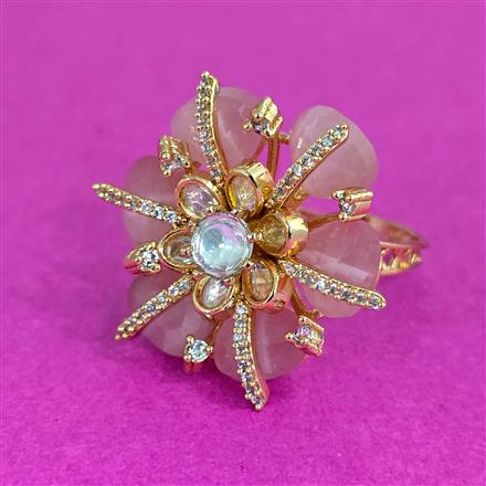 Kundan Adjustable Ring With Carat Plating