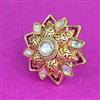 Kundan Adjustable Ring With Carat Plating