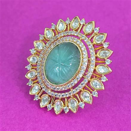 Kundan Adjustable Ring With Carat Plating
