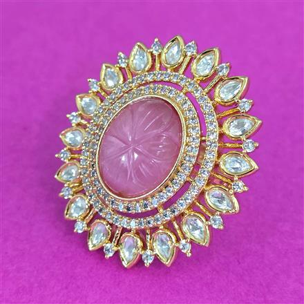 Kundan Adjustable Ring With Carat Plating