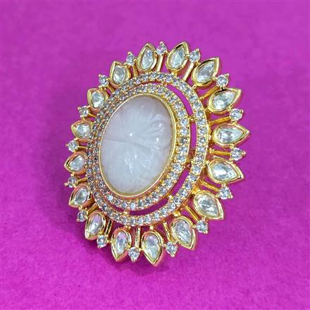 Kundan Adjustable Ring With Carat Plating