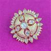 Kundan Meenakari Ring With Gold Plating