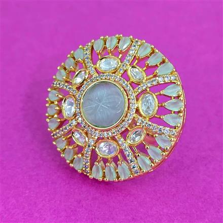 Kundan Adjustable Ring With Carat Plating