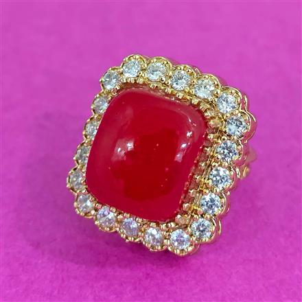 Kundan Adjustable Ring With Carat Plating