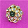 Kundan Adjustable Ring With Victorian Plating