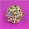 Kundan Adjustable Ring With Victorian Plating