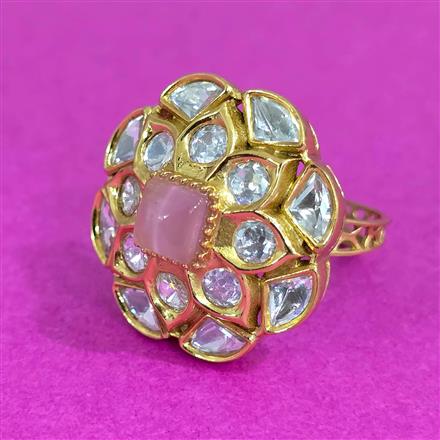 Kundan Adjustable Ring With Victorian Plating