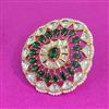 Kundan Adjustable Ring With Carat Plating