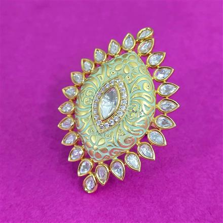 Kundan Meenakari Ring With Carat Plating