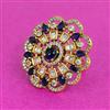 Kundan Adjustable Ring With Victorian Plating