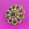 Kundan Adjustable Ring With Victorian Plating