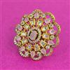 Kundan Adjustable Ring With Victorian Plating