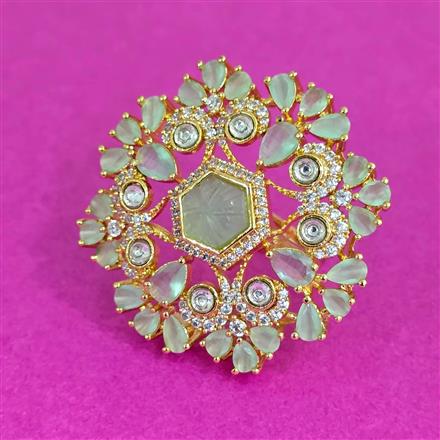 Kundan Adjustable Ring With Carat Plating