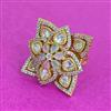Kundan Adjustable Ring With Victorian Plating