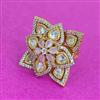 Kundan Adjustable Ring With Victorian Plating