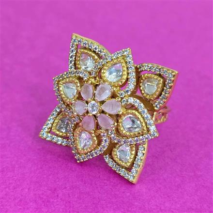 Kundan Adjustable Ring With Victorian Plating