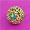 Kundan Adjustable Ring With Carat Plating
