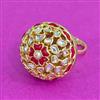 Kundan Adjustable Ring With Carat Plating
