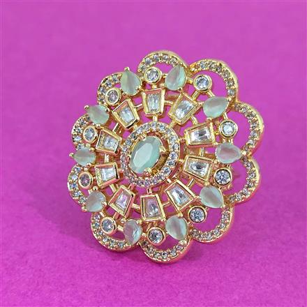 Kundan Adjustable Ring With Carat Plating