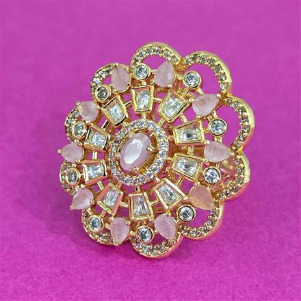 Kundan Adjustable Ring With Carat Plating