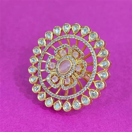 Kundan Adjustable Ring With Carat Plating