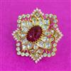 Kundan Adjustable Ring With Victorian Plating