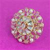Kundan Adjustable Ring With Carat Plating
