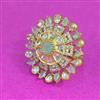 Kundan Adjustable Ring With Victorian Plating