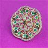 Kundan Adjustable Ring With Carat Plating