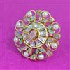 Kundan Adjustable Ring With Victorian Plating