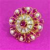 Kundan Adjustable Ring With Victorian Plating