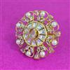 Kundan Adjustable Ring With Victorian Plating