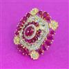 Kundan Adjustable Ring With Carat Plating