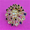 Kundan Adjustable Ring With Victorian Plating