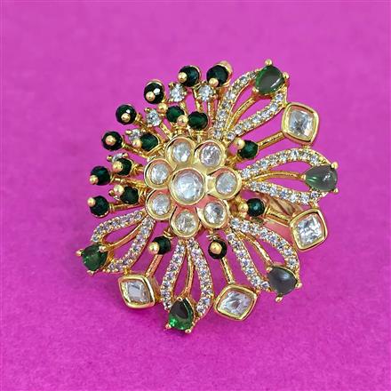 Kundan Adjustable Ring With Carat Plating