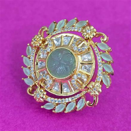 Kundan Adjustable Ring With Carat Plating