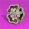Kundan Adjustable Ring With Victorian Plating