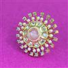 Kundan Meenakari Ring With Gold Plating