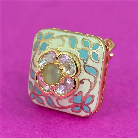 Kundan Meenakari Ring With Carat Plating