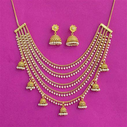 Antique 5 Line Necklace With Gold Plating