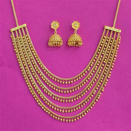 Antique 5 Line Necklace With Gold Plating