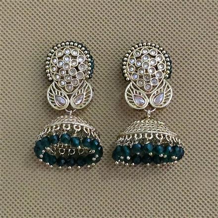 Antique Jhumki With Mehndi Plating