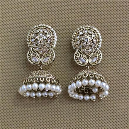 Antique Jhumki With Mehndi Plating