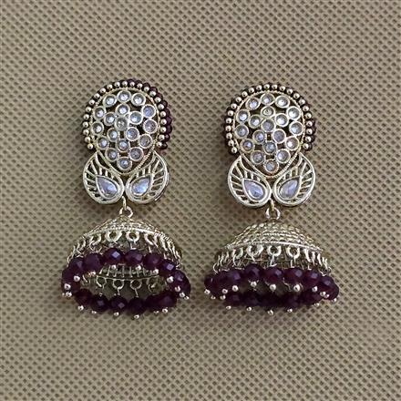 Antique Jhumki With Mehndi Plating