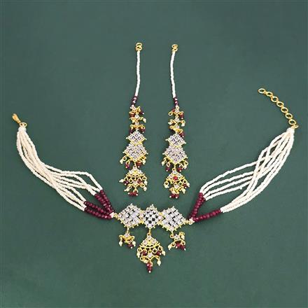 Kundan Choker Necklace With 2 Tone Plating