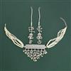 Cubic Zirconia Choker Necklace With Rhodium Plating