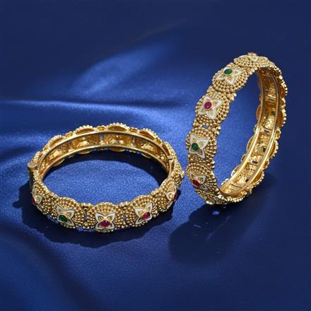 Antique Meenakari Bangles With Gold Plating